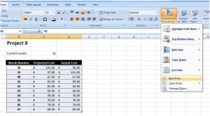 Figure 3: Selecting “New Rule...” from the “Conditional Formatting” option