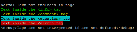 Console output tags