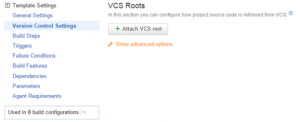 Attach VCS Root Option