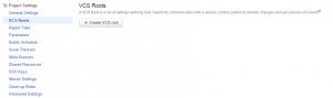 TeamCity VCS Root Create Option