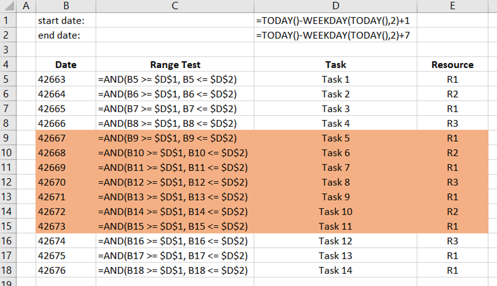 Sheet formulas