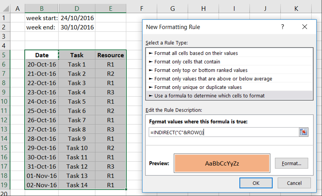 Adding cell formatting